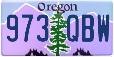 OR license plate 973QBW