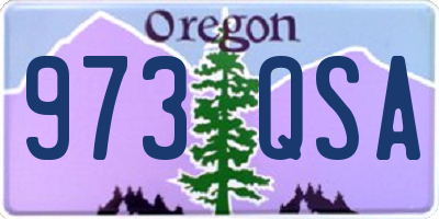OR license plate 973QSA
