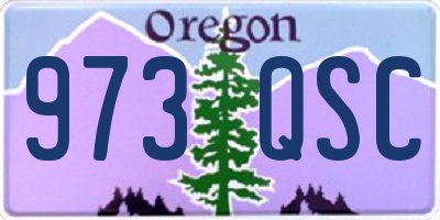 OR license plate 973QSC