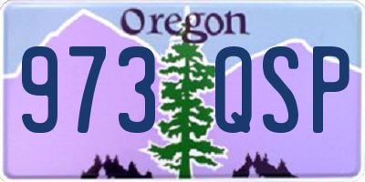 OR license plate 973QSP