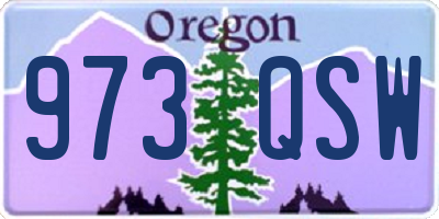 OR license plate 973QSW
