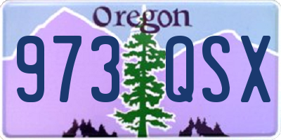 OR license plate 973QSX