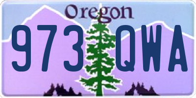 OR license plate 973QWA