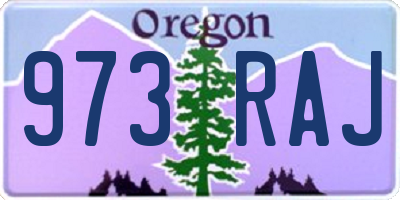 OR license plate 973RAJ