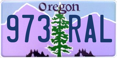 OR license plate 973RAL