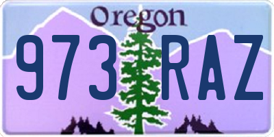 OR license plate 973RAZ