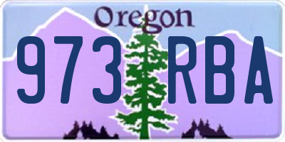 OR license plate 973RBA