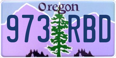 OR license plate 973RBD