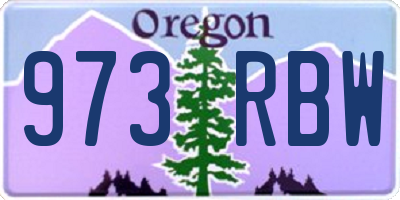 OR license plate 973RBW