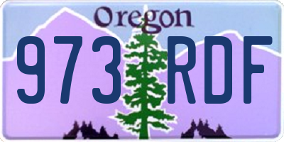 OR license plate 973RDF