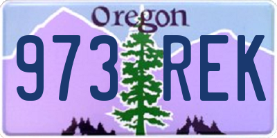 OR license plate 973REK