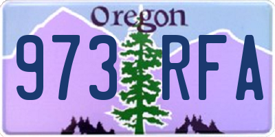 OR license plate 973RFA