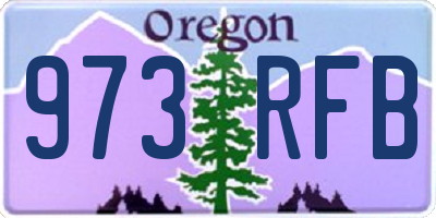 OR license plate 973RFB