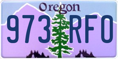 OR license plate 973RFO