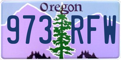 OR license plate 973RFW