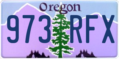 OR license plate 973RFX