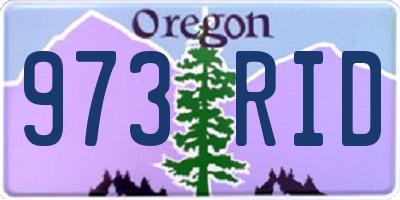 OR license plate 973RID