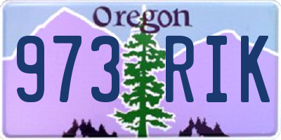 OR license plate 973RIK