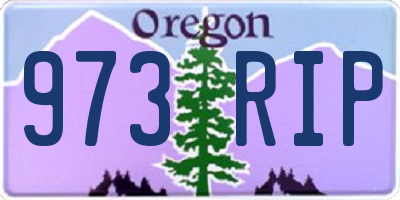 OR license plate 973RIP