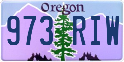 OR license plate 973RIW
