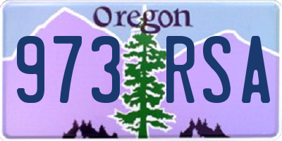 OR license plate 973RSA