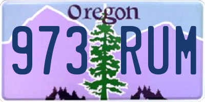 OR license plate 973RUM