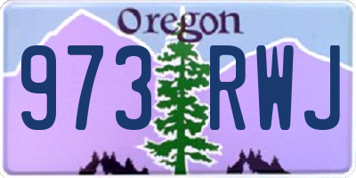 OR license plate 973RWJ