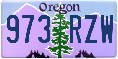OR license plate 973RZW