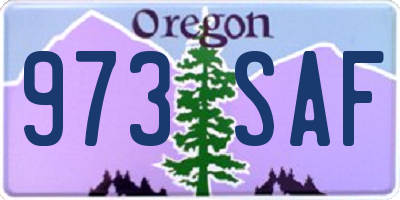 OR license plate 973SAF