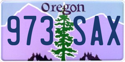 OR license plate 973SAX