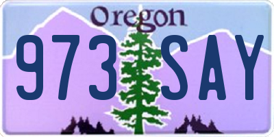 OR license plate 973SAY
