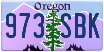 OR license plate 973SBK