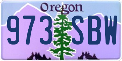 OR license plate 973SBW