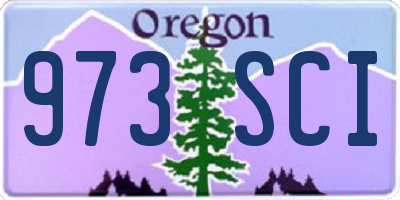 OR license plate 973SCI
