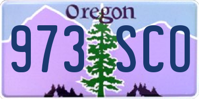 OR license plate 973SCO