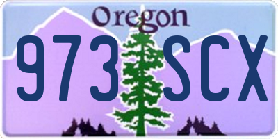 OR license plate 973SCX
