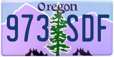 OR license plate 973SDF