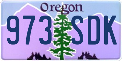 OR license plate 973SDK