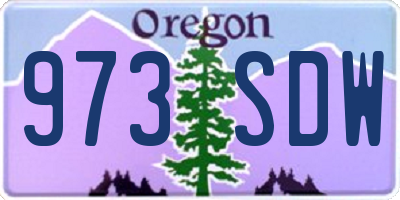 OR license plate 973SDW