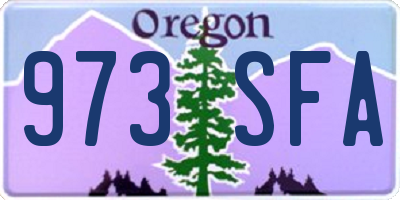 OR license plate 973SFA