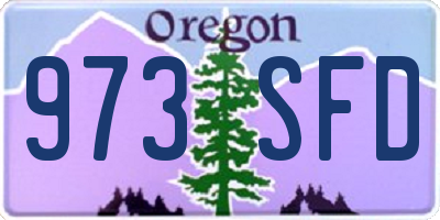 OR license plate 973SFD