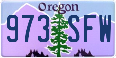 OR license plate 973SFW