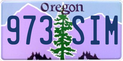 OR license plate 973SIM
