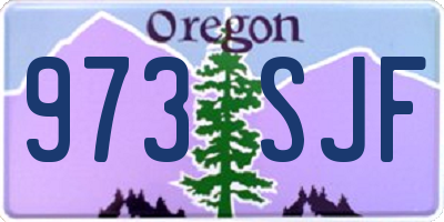 OR license plate 973SJF