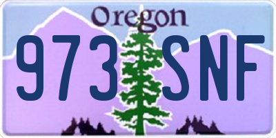 OR license plate 973SNF