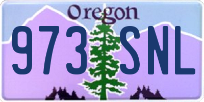 OR license plate 973SNL