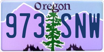 OR license plate 973SNW