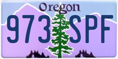 OR license plate 973SPF