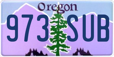 OR license plate 973SUB