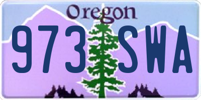 OR license plate 973SWA